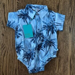 Posh Peanut Tropical Blue Kids Romper